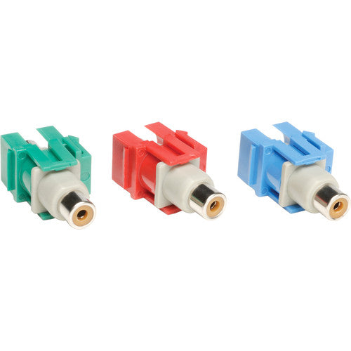 Kit de modules enfichables vidéo composantes 3 pièces Tripp Lite Keystone Rouge Vert Bleu A008-000-KJ