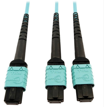 Câble à fibre optique multimode 50/125 OM4 400G Tripp Lite par Eaton N846D-05M-24BAQ, turquoise, 5 m N846D-05M-24BAQ