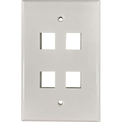 Tripp Lite by Eaton Safe-IT 4-Port Single-Gang Keystone Wall Plate, Antibacterial, Ivory Gloss, TAA N042AB-004-IVG