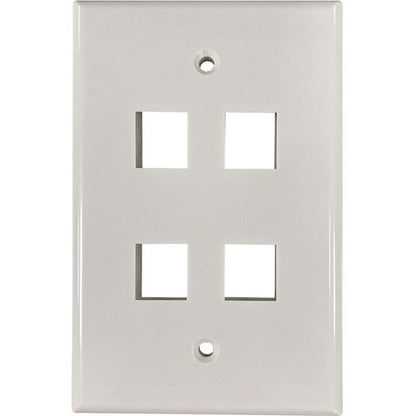 Tripp Lite by Eaton Safe-IT 4-Port Single-Gang Keystone Wall Plate, Antibacterial, Ivory Gloss, TAA N042AB-004-IVG