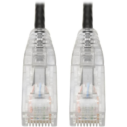 Câble de raccordement UTP Cat6 Tripp Lite par Eaton (RJ45) - M/M, Gigabit, sans accroc, moulé, fin, noir, 1 pi. N201-S01-BK