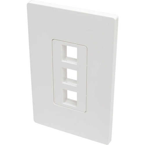 Plaque murale universelle à 3 ports simple pour porte-clés Tripp Lite par Eaton, blanche N080-103