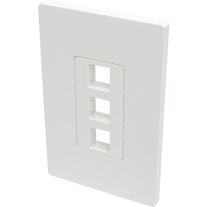 Plaque murale universelle à 3 ports simple pour porte-clés Tripp Lite par Eaton, blanche N080-103