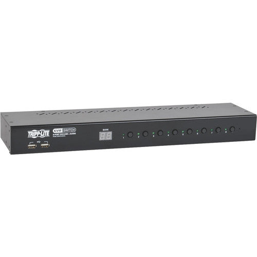 Tripp Lite by Eaton 8-Port 1U Rackmount DVI / USB KVM Switch with Audio and 2-Port USB Hub B043-DUA8-SL