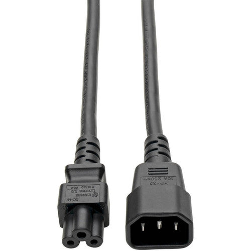 Câble adaptateur d'alimentation pour ordinateur portable Tripp Lite 6 pouces C14 vers C5 2,5 A 18 AWG 6 pouces P014-06N