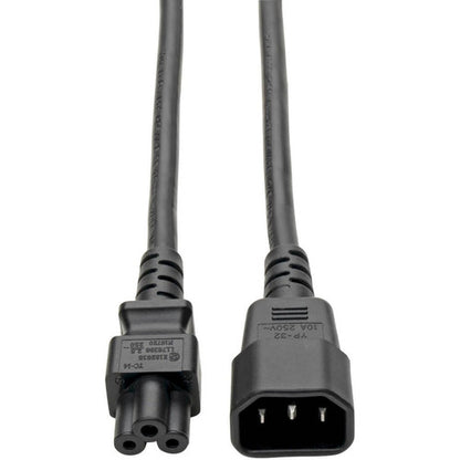 Câble adaptateur d'alimentation pour ordinateur portable Tripp Lite 6 pouces C14 vers C5 2,5 A 18 AWG 6 pouces P014-06N