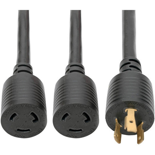Câble répartiteur en Y pour cordon d'alimentation Tripp Lite 1 pi L6-20P vers 2xL6-20R pour PDU/UPS 20 A 10 AWG 1 pi P039-001-2