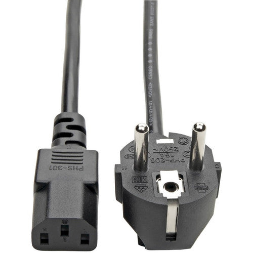Câble d'alimentation pour ordinateur Tripp Lite 6 pieds à 2 broches Câble européen C13 vers prise SCHUKO CEE 7/7 10 A 6' P054-006