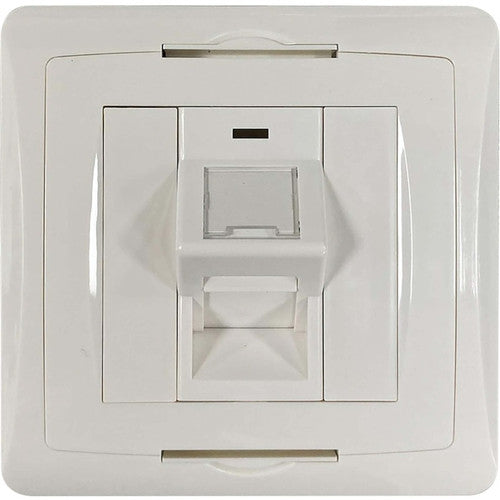 Plaque murale de style britannique à 1 port Tripp Lite by Eaton, module coudé à obturateur non chargé, blanc N042U-WK1-SA