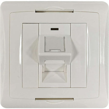 Plaque murale de style britannique à 1 port Tripp Lite by Eaton, module coudé à obturateur non chargé, blanc N042U-WK1-SA