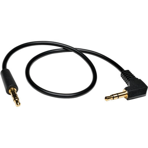 Câble audio mini stéréo Tripp Lite de 6 pieds avec une prise à angle droit 3,5 mm M/M 6' P312-006-RA
