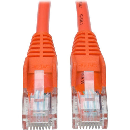 Câble de raccordement UTP moulé anti-accroc Cat5e 350 MHz Tripp Lite par Eaton (RJ45 M/M), orange, 25 pi N001-025-OR