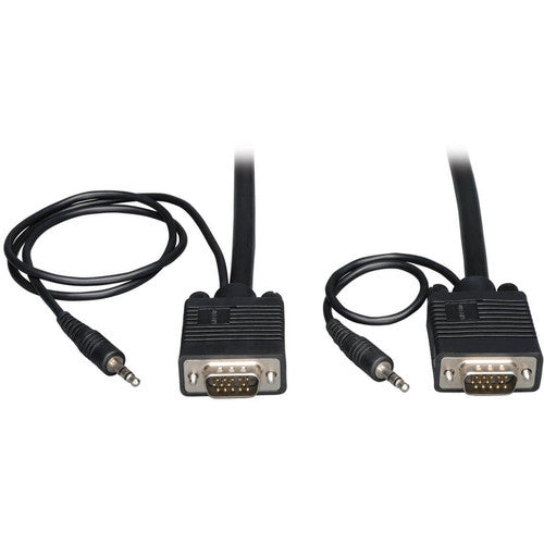 Câble coaxial pour moniteur SVGA / VGA de 30 pieds de Tripp Lite avec audio et RVB haute résolution HD15 3,5 mm M/M 30' P504-030