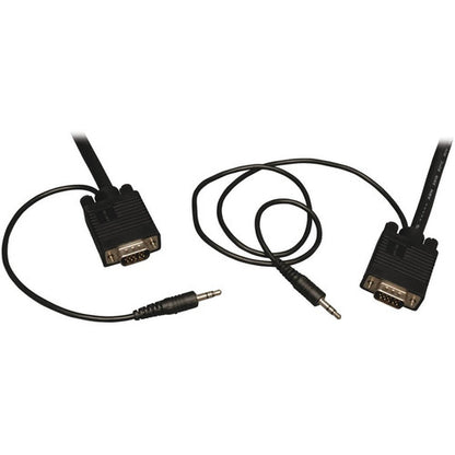 Câble coaxial pour moniteur SVGA/VGA de 15 pieds de Tripp Lite avec audio et RVB haute résolution HD15 3,5 mm M/M 15' P504-015