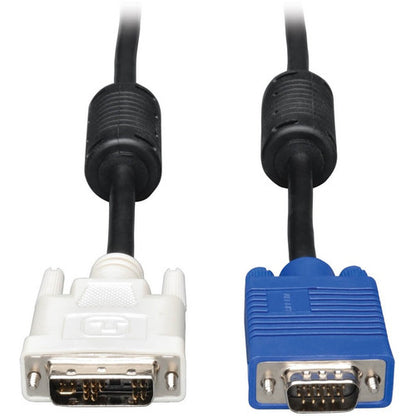 Câble surveillé Tripp Lite DVI vers VGA 10 pieds blindé avec RVB haute résolution DVI-A vers HD15 M/M 10' P556-010