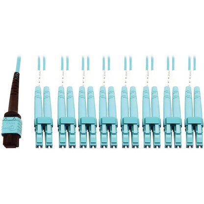 Câble à fibre optique multimode 50/125 OM4 400G Tripp Lite par Eaton N846D-03M-24CAQ, turquoise, 3 m N846D-03M-24CAQ