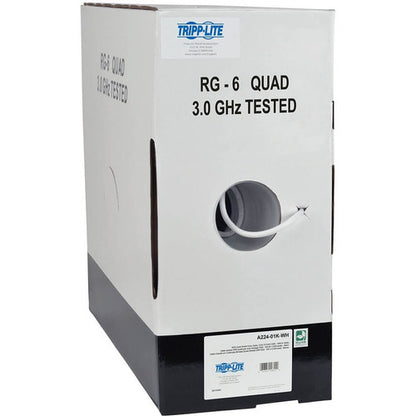 Câble coaxial Tripp Lite par Eaton RG6/U à quadruple blindage, homologué CMR, blanc, 1 000 pi A224-01K-WH
