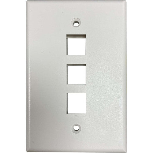 Plaque murale simple à 3 ports Safe-IT de Tripp Lite par Eaton, antibactérienne, ivoire mat, TAA N042AB-003-IVM