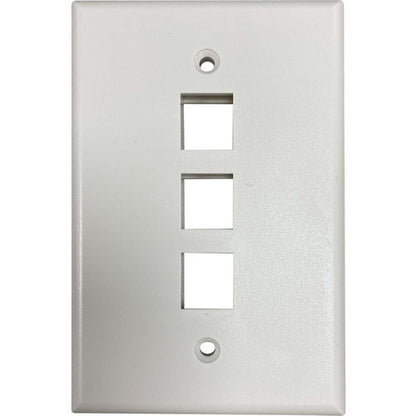 Plaque murale simple à 3 ports Safe-IT de Tripp Lite par Eaton, antibactérienne, ivoire mat, TAA N042AB-003-IVM