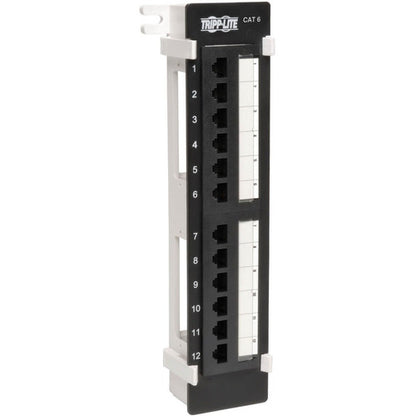 Tripp Lite 12-Port Cat6 Cat5 Patch Panel Wall Mount Vertical 110 RJ45 TAA N250-012