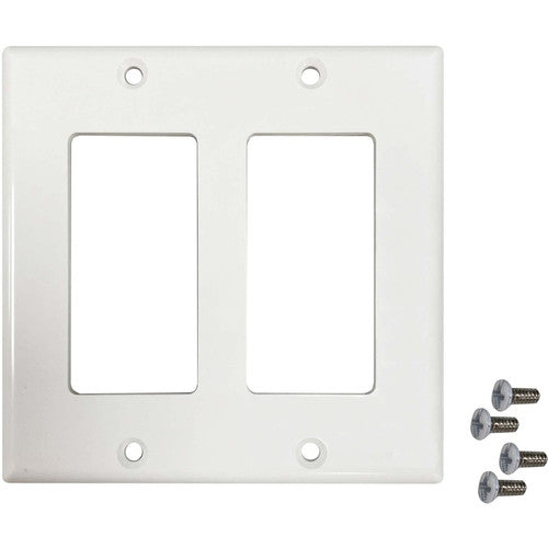 Plaque murale antibactérienne double Safe-IT de Tripp Lite par Eaton, style Decora, ivoire, TAA N042DAB-002-IV