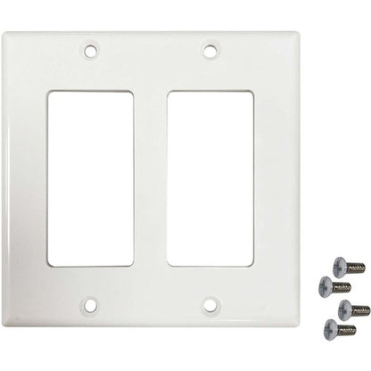 Plaque murale antibactérienne double Safe-IT de Tripp Lite par Eaton, style Decora, ivoire, TAA N042DAB-002-IV