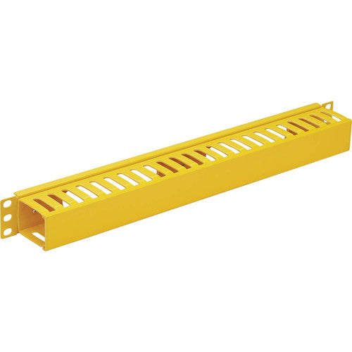 Gestionnaire de câbles horizontal Tripp Lite par Eaton - Conduit à doigts avec couvercle, jaune, 1U SRCABLEDUCT1UFC