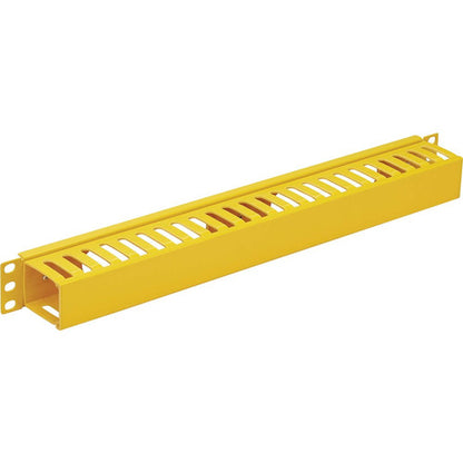 Gestionnaire de câbles horizontal Tripp Lite par Eaton - Conduit à doigts avec couvercle, jaune, 1U SRCABLEDUCT1UFC