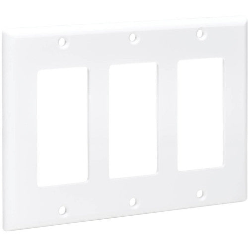 Plaque frontale triple Tripp Lite par Eaton, style Decora - verticale, blanche N042D-300-WH