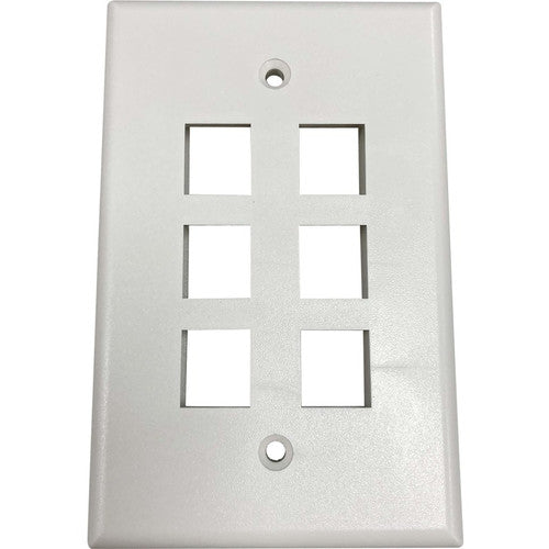 Plaque murale simple à 6 ports Safe-IT de Tripp Lite par Eaton, antibactérienne, ivoire mat, TAA N042AB-006-IVM