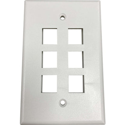 Plaque murale simple à 6 ports Safe-IT de Tripp Lite par Eaton, antibactérienne, ivoire mat, TAA N042AB-006-IVM