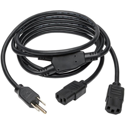 Câble répartiteur en Y pour cordon d'alimentation Tripp Lite de 6 pieds 5-15P vers 2xC13 10A 18AWG 6' P006-006-2