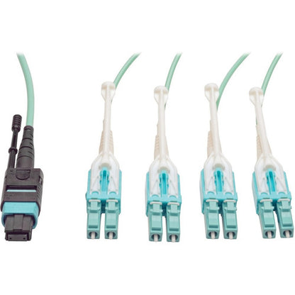 Câble de dérivation MTP/MPO Tripp Lite par Eaton 2 m (6,56 pi), MTP/MPO vers 8 x LC, 40 GbE OM3 Plenum N844-02M-8LC-PT
