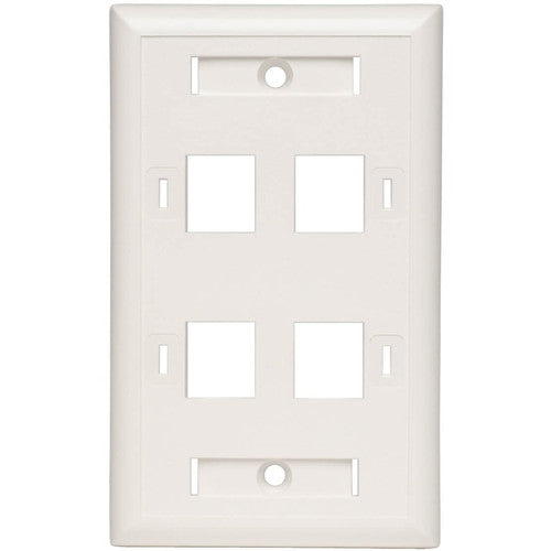 Plaque frontale Keystone blanche Tripp Lite par Eaton - 4 ports N042-001-04-WH