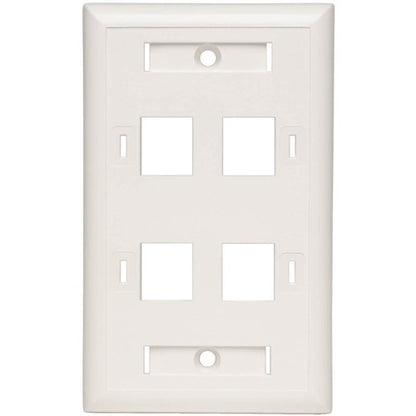 Plaque frontale Keystone blanche Tripp Lite par Eaton - 4 ports N042-001-04-WH