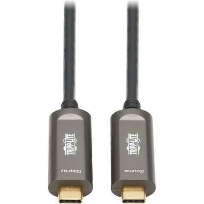 Câble optique actif à fibre optique USB-C vers USB-C Tripp Lite par Eaton, M/M, noir, 15 m (49 pi) U420F-15M-V