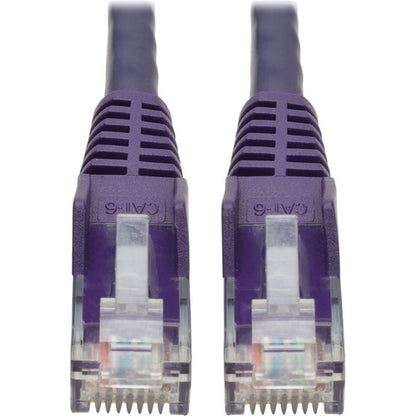 Tripp Lite by Eaton Cat6 Gigabit Snagless Molded UTP Patch Cable (RJ45 M/M), Purple, 2 ft N201-002-PU