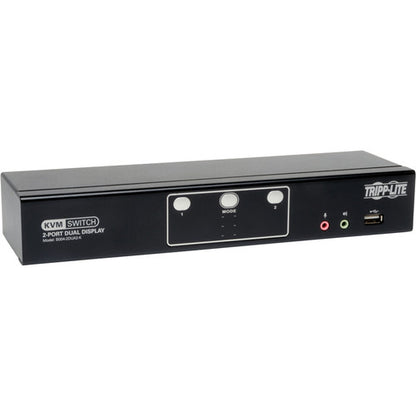 Commutateur KVM DVI à 2 ports pour deux écrans Tripp Lite par Eaton avec audio et concentrateur USB 2.0, câbles inclus B004-2DUA2-K