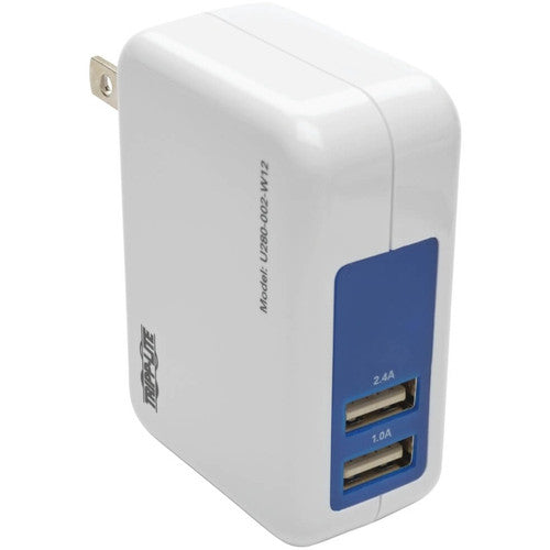 Chargeur mural/de voyage USB à 2 ports Tripp Lite par Eaton, 5 V, 1,0/2,4 A U280-002-W12