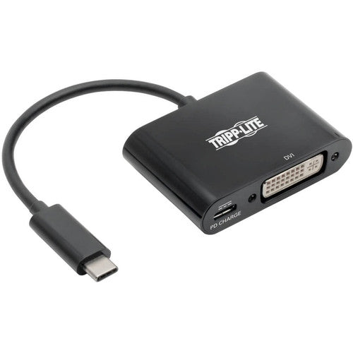 Adaptateur USB-C vers DVI Tripp Lite par Eaton avec chargement PD - USB 3.1, Thunderbolt 3, 1080p, noir U444-06N-DB-C