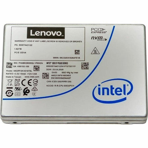Lenovo D7-P5500 7.68 TB Solid State Drive - 3.5" Internal - U.2 (PCI Express NVMe 4.0 x4) - Read Intensive 4XB7A17151