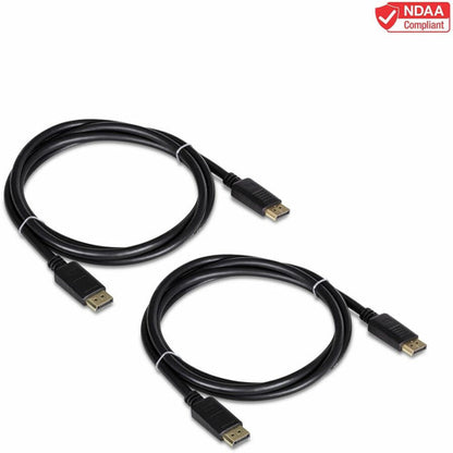 TRENDnet 6 Foot DisplayPort 1.2 Cable, 2-Pack, Includes 2 x DisplayPort 1.2 Cables, Supports up to 2560 x 1440 @ 144Hz, Black, TK-DP06/2 TK-DP06/2
