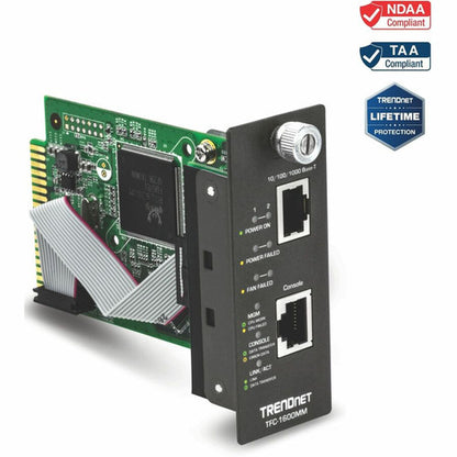 Module de gestion SNMP TRENDnet pour TFC-1600 ; prend en charge la gestion basée sur les ports ; surveillance en temps réel ; vitesse du convertisseur ; activité de liaison ; état duplex ; port Gigabit ; protection à vie ; TFC-1600MM TFC-1600MM