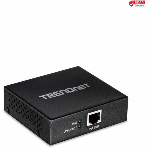Répéteur/amplificateur Gigabit PoE+ TRENDnet, 1 port d'entrée Gigabit PoE+, 1 port de sortie Gigabit PoE, s'étend sur 100 m pour une distance totale jusqu'à 200 m (656 pi), prend en charge PoE (15,4 W) et PoE+ (30 W), noir, TPE-E100 TPE-E100