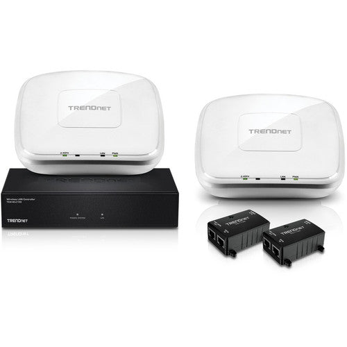 Kit de contrôleur sans fil TRENDnet N300, contrôleur LAN, points d'accès N300, injecteurs PoE, portail captif, itinérance rapide, gestion jusqu'à 128 points d'accès, TEW-755AP2KAC TEW-755AP2KAC