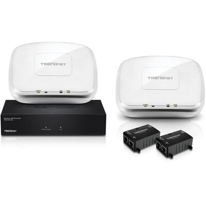 Kit de contrôleur sans fil TRENDnet N300, contrôleur LAN, points d'accès N300, injecteurs PoE, portail captif, itinérance rapide, gestion jusqu'à 128 points d'accès, TEW-755AP2KAC TEW-755AP2KAC