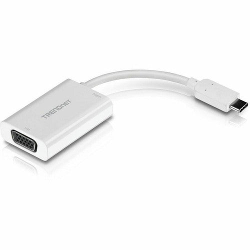 Adaptateur USB-C vers VGA TRENDnet avec alimentation, connexion USB-C haute vitesse, compatible avec l'alimentation USB-C, CHROME, WINDOWS 10, MAC, TUC-VGA2 TUC-VGA2