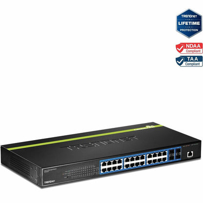 Commutateur Gigabit Layer 2 à 24 ports TRENDnet avec 4 emplacements Mini-GBIC partagés ; capacité de commutation de 48 Gbit/s ; SNMP ; protection à vie ; TL2-G244 TL2-G244