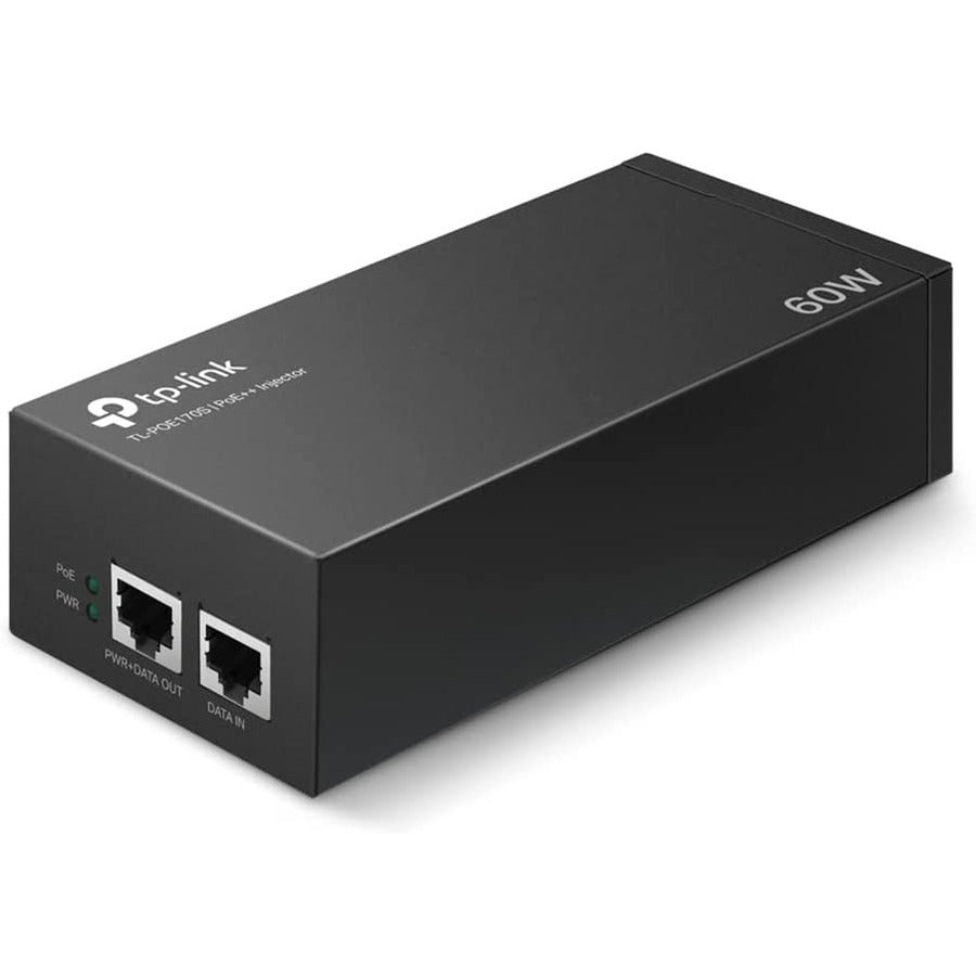 TP-Link TP-Link TL-PoE170S - Injecteur PoE Gigabit 802.3at/af/bt - Adaptateur non-PoE vers PoE - Fournit jusqu'à 60 W (PoE++) - Plug &amp; Play - Montage sur bureau/mural - Distance jusqu'à 328 pi - Certifié UL - Noir TL-POE170S
