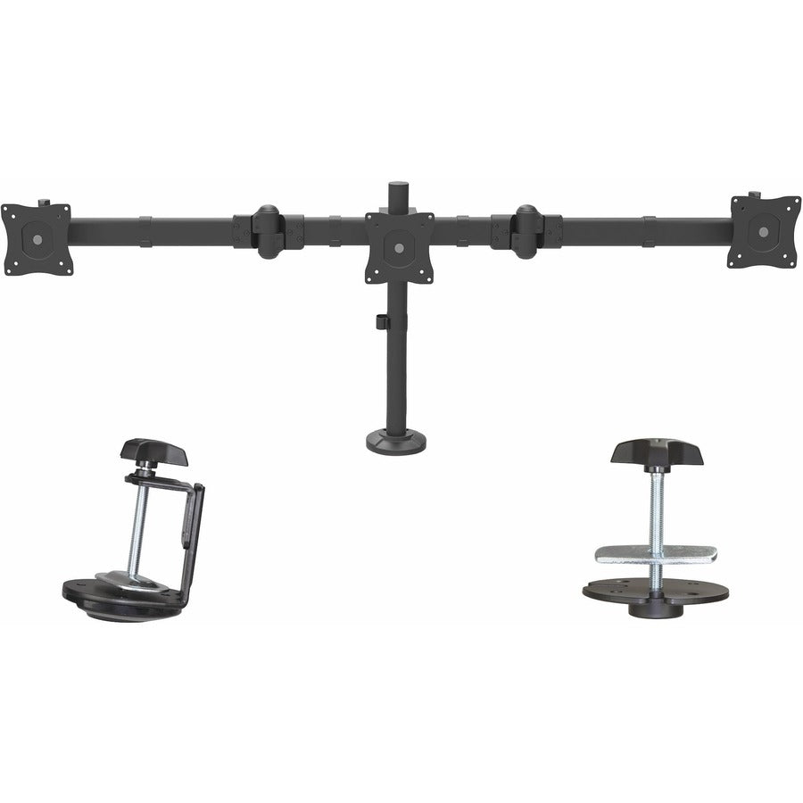 StarTech.com Support de bureau pour trois écrans, 3 écrans VESA 27" (17,6 lb/8 kg), support de poteau articulé ergonomique à hauteur réglable ARMTRIO